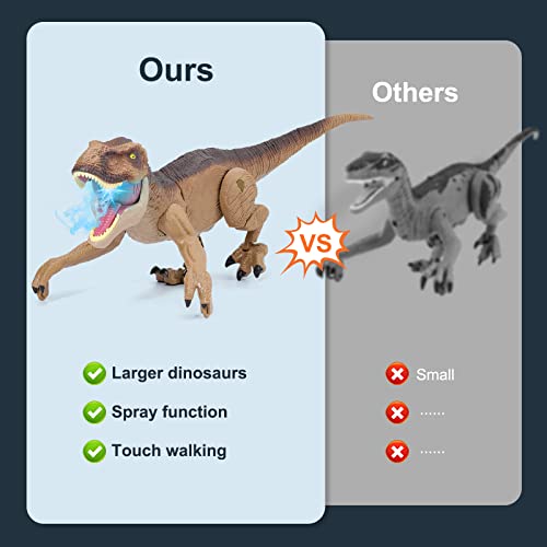 Jouet RC Velociraptor pour Enfants 3-12 Ans avec Son Lumière Marche Rugit - Cadeau d'Anniversaire Jouet Électrique Grand
