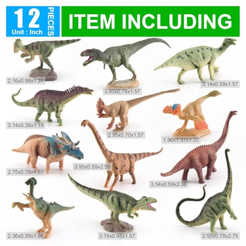 Dinosaures ZOSIGN Jouet Éducatif pour Enfants 12 Pièces Cadeau d'Anniversaire Figurines Réalistes
